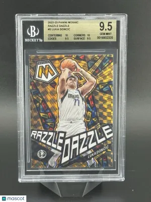 2022-23 Panini Mosaic Luka Dončić #3 Mosaic Short Print Parallel/Variety Chase Insert BGS 9.5