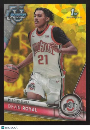 2023-24 Bowman University Chrome Sapphire Devin Royal #63 Yellow Sapphire SN