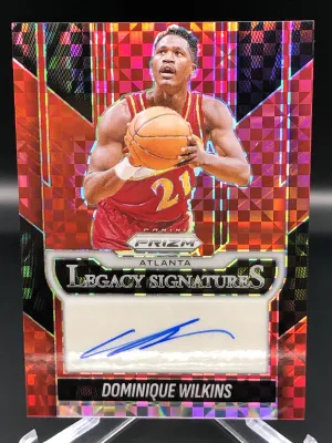 2025-26 Panini Prizm Red Legacy Signatures No.LS-DOM Dominique Wilkins Autograph Numbered 50/75