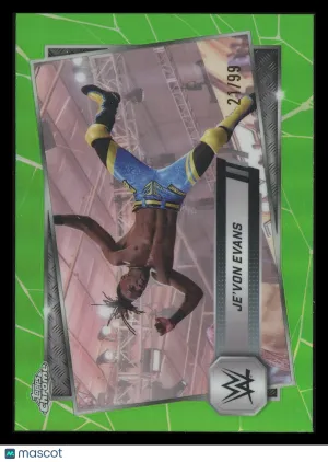 Je'Von Evans 2025 Topps Chrome WWE #183 Green Refractor 21/99 NXT