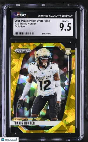 2025 Panini Prizm Draft Picks Travis Hunter Gold Ice Rookie #20 CGC 9.5 Colorado Buffaloes