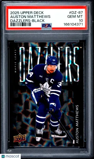 2025/26 Upper Deck Dazzlers Auston Matthews #DZ-87 Black PSA 10 POP 1