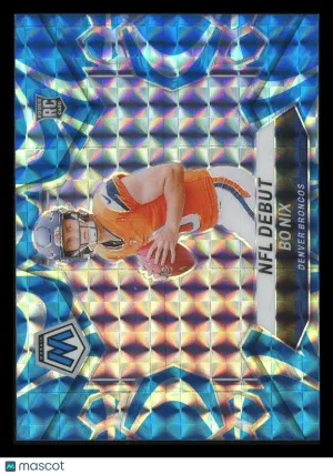 Bo Nix 2024 Panini Mosaic NFL Debut Blue Reactive RC #271 Denver Broncos