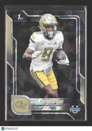 2025 Bowman Chrome University Topps Malik Rutherford #23 Black Shimmer Refractor 1st Bowman