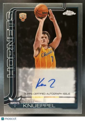 Chrome Update Kon Knueppel Topps Chrome Autograph #TCA-KK Charlotte Hornets
