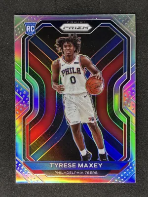 2020-21 Panini Prizm #256 Tyrese Maxey Silver Prizm Rookie