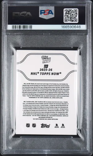 2025 Topps Now NHL Stickers Macklin Celebrini #113 back