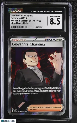Giovanni's Charisma 2023 Pokemon Scarlet & Violet 151 CGC 8.5 #197/165