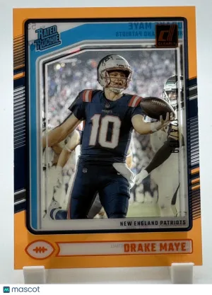2024 Panini Clearly Donruss Drake Maye #53 Orange Parallel/Variety Rookie Base Set