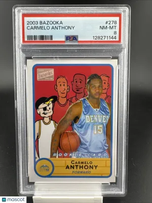 2003-04 Bazooka Carmelo Anthony #278 [Base] Rookie Base Set PSA 8