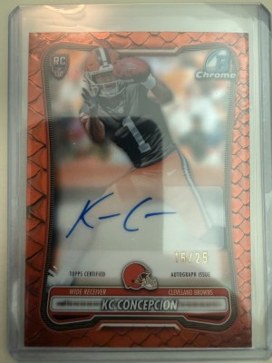 2026 Bowman Chrome KC Concepcion Color Match Orange Reptilian /25