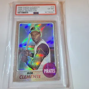 1998 Topps Roberto Clemente 1968 Topps Reprint Finest Refractor PSA 6