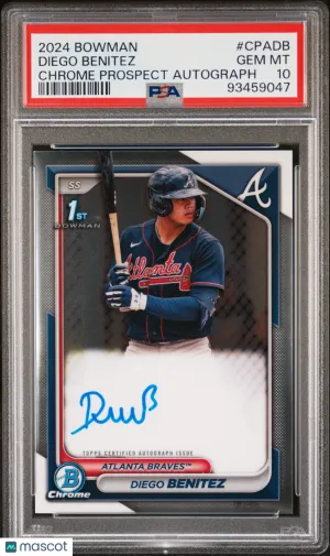 2024 Bowman Chrome Prospect Autographs Diego Benitez PSA 10