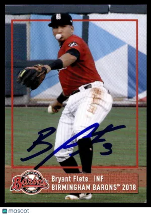 2018 Grandstand Baseball Card Bryant Flete Birmingham Barons #3