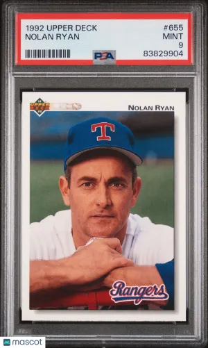 1992 Upper Deck Nolan Ryan #655 PSA 9