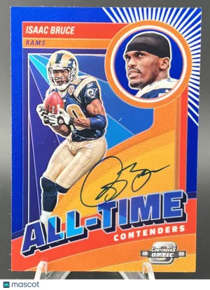 2024 Panini Contenders Optic Isaac Bruce Blue 02/50 St. Louis Rams Los Angeles Rams