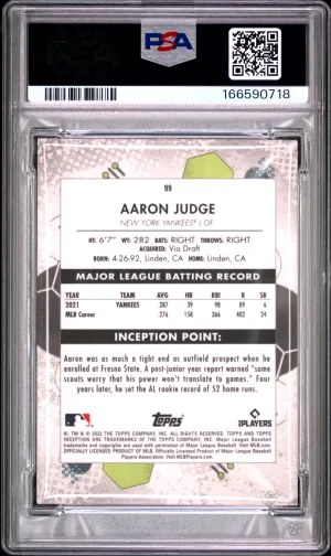 2022 Topps Inception Aaron Judge #99 Purple /150 back