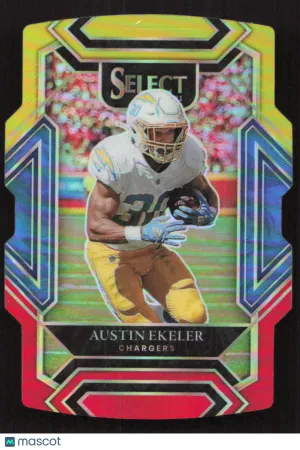 2021 Panini Select Austin Ekeler #219 Red and Yellow Prizm Die Cut