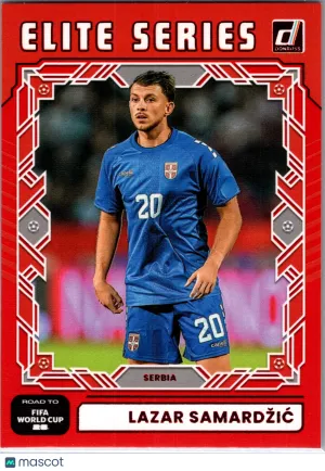 2025 Panini Donruss Road to FIFA World Cup Elite Series Lazar Samardžić #7 Red