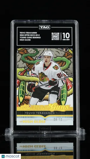 /10 2024 Upper Deck Young Guns Renewed Teuvo Teräväinen #214 High Gloss TAG 10