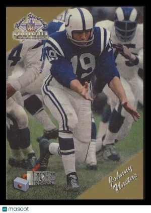 Johnny Unitas 1994 Ted Williams Roger Staubach's NFL Football Etched in Stone #ES2 Baltimore Colts