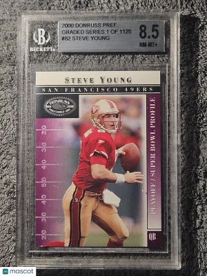 2000 Donruss Preferred Graded Series #82 Steve Young /1125 BGS 8.5