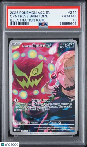 2026 Pokemon Asc EN-Ascended Heroes Cynthia's Spiritomb #244 Illustration Rare PSA 10