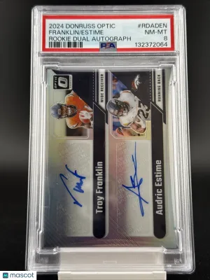 2024 Panini Donruss Optic Audric Estime Troy Franklin #RDA-2 [Base] / Rookie Insert PSA 8