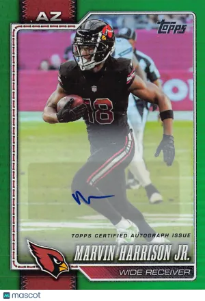 2026 Topps Marvin Harrison Jr. Green Autograph #1 Arizona Cardinals
