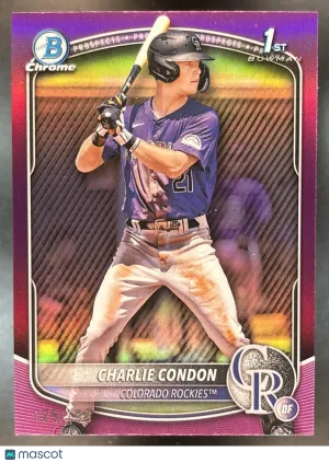 Flagship Charlie Condon Chrome Prospects Fuchsia Refractor #BCP-75 Colorado Rockies