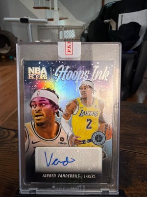 2023-24 Hoops Premium Stock #HI-VAN Jarred Vanderbilt Hoops Ink Autographs
