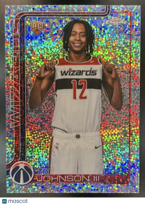 Chrome Update Tre Johnson III Base Image Variation Speckle Refractor #156 Washington Wizards