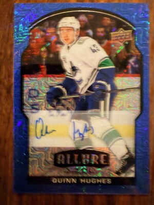 2020-21 Upper Deck Allure Quinn Hughes Blue Line Auto 27/35