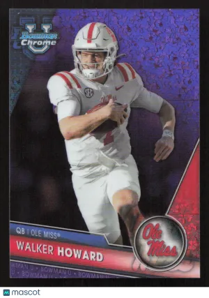 2023 Bowman University Chrome Walker Howard #78 Purple Mini-Diamond Refractor SN