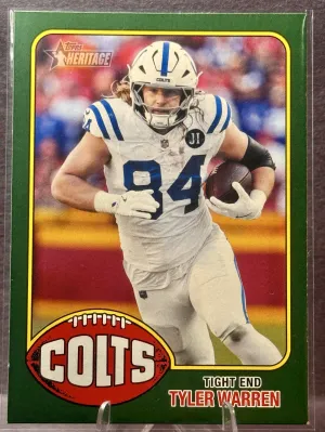 Tyler Warren #336 "DARK GREEN BORDER" - 2026 Topps Heritage Football - Colts