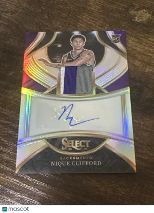 2025-26 Panini Select Nique Clifford #RJA-CLF Silver /99 RPA