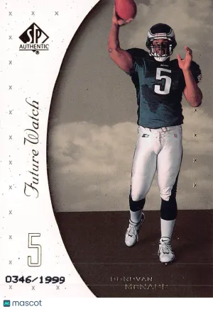 1999 Upper Deck SP Authentic Donovan McNabb Future Watch Rookie 0346/1999 #95 Philadelphia Eagles