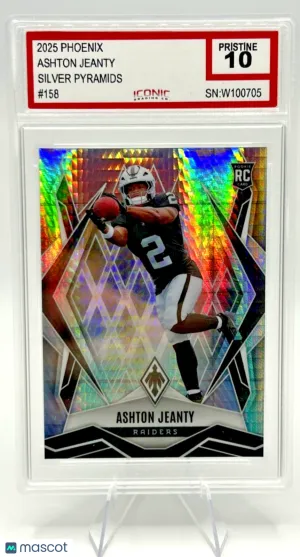 2025 Panini Phoenix Ashton Jeanty RC #158 Silver Pyramids Iconic Pristine 10