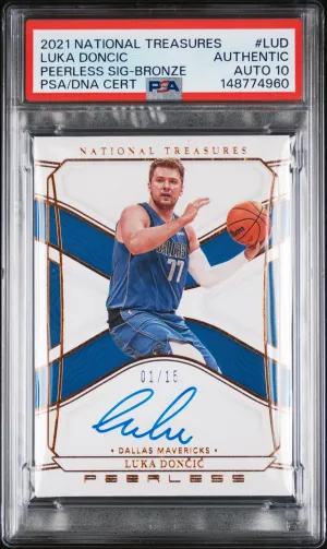 2021 Panini National Treasures Peerless Signatures Luka #LUD Bronze /15 Auto 10