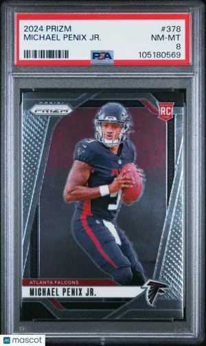 2024 Panini Prizm Michael Penix JR. Rookie #378 PSA 8 Atlanta Falcons