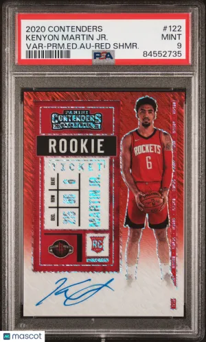 2020 Panini Contenders Kenyon Martin JR. Rookie Red Shimmer Auto /5 POP 1 PSA 9
