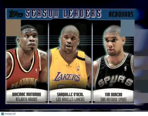 2000 Topps Dikembe Mutombo Tim Duncan Shaquille O'Neal #152