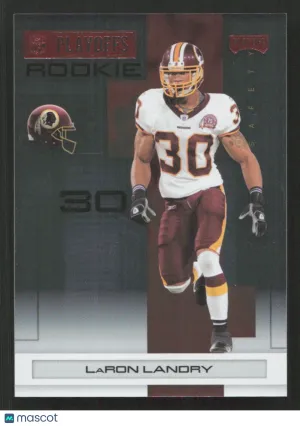 2007 Playoff NFL Playoffs LaRon Landry #136 Red Metalized SN,RC