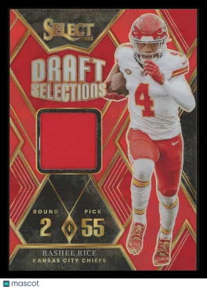 Rashee Rice 2023 Panini Select Draft Selections Memorabilia Prizm Red #DSM-RRI Kansas City Chiefs