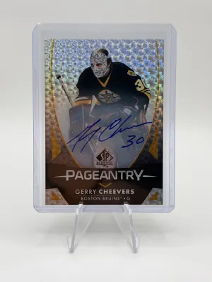 Gerry Cheevers| 23-24 UD SP Authentic| Pageantry Auto| On Card