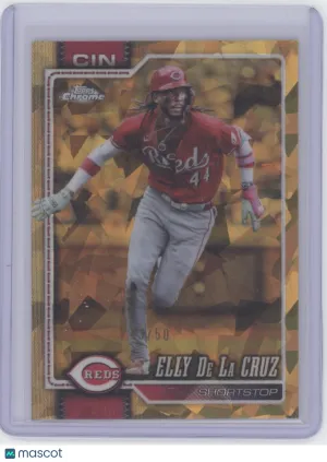 2026 Topps Chrome Elly De La Cruz #279 Gold Sapphire Refractor /50
