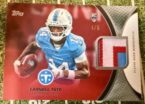2026 Topps Flagship Carnell Tate Rookies Material 4/5 front