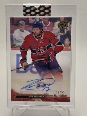 2022 Clear Cut 2024-25 Upper Deck Update Exclusives /65 Josh Anderson Auto