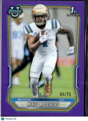 2026 Topps Bowman Chrome University Mikey Matthews #BCP-81 Purple /75