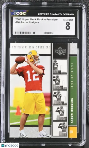 2005 Upper Deck Rookie Premiere Aaron Rodgers Rookie #16 CGC 8 Green Bay Packers